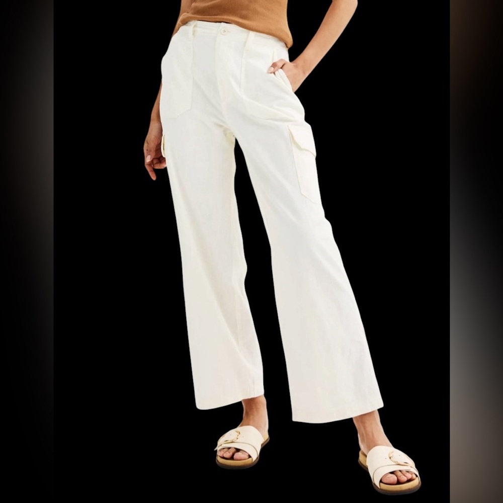 Sonoma Goods For Life Linen Blend Women Cargo Straight Pants Size 18